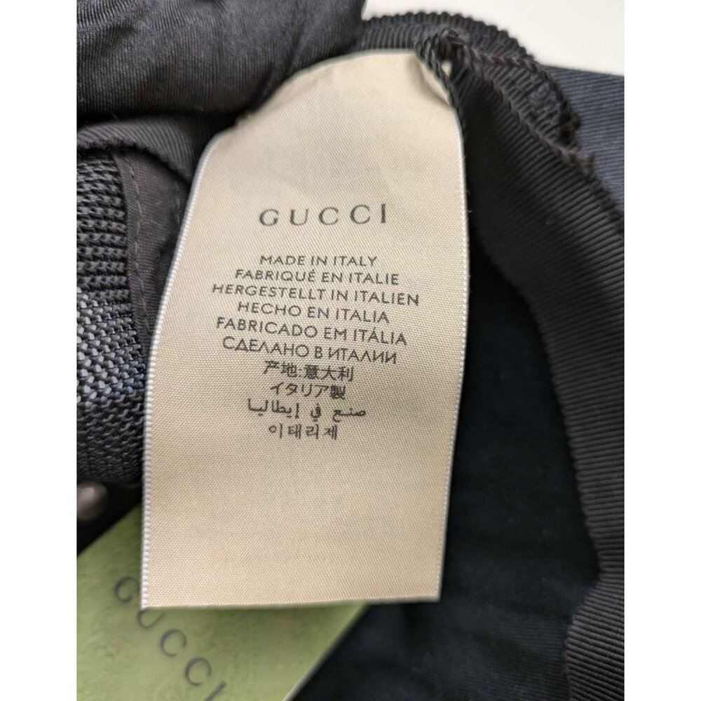 Gucci Embroidered Trucker Mesh Red Logo Cotton Hat Black 701324 - Picture 9 of 11